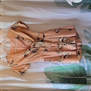 Pale pink floral romper